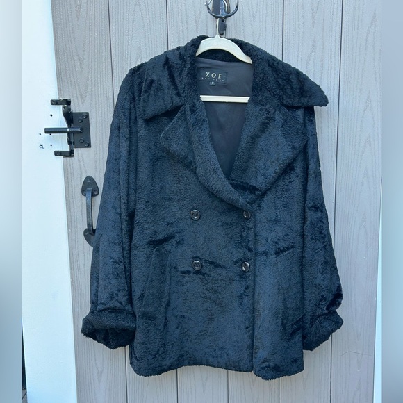Vintage - XOE ‘s Women's Elegant Black Teddy Jacket/ Small - Oversized - Picture 12 of 15